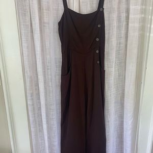 Reformation brown jumpsuit with pockets